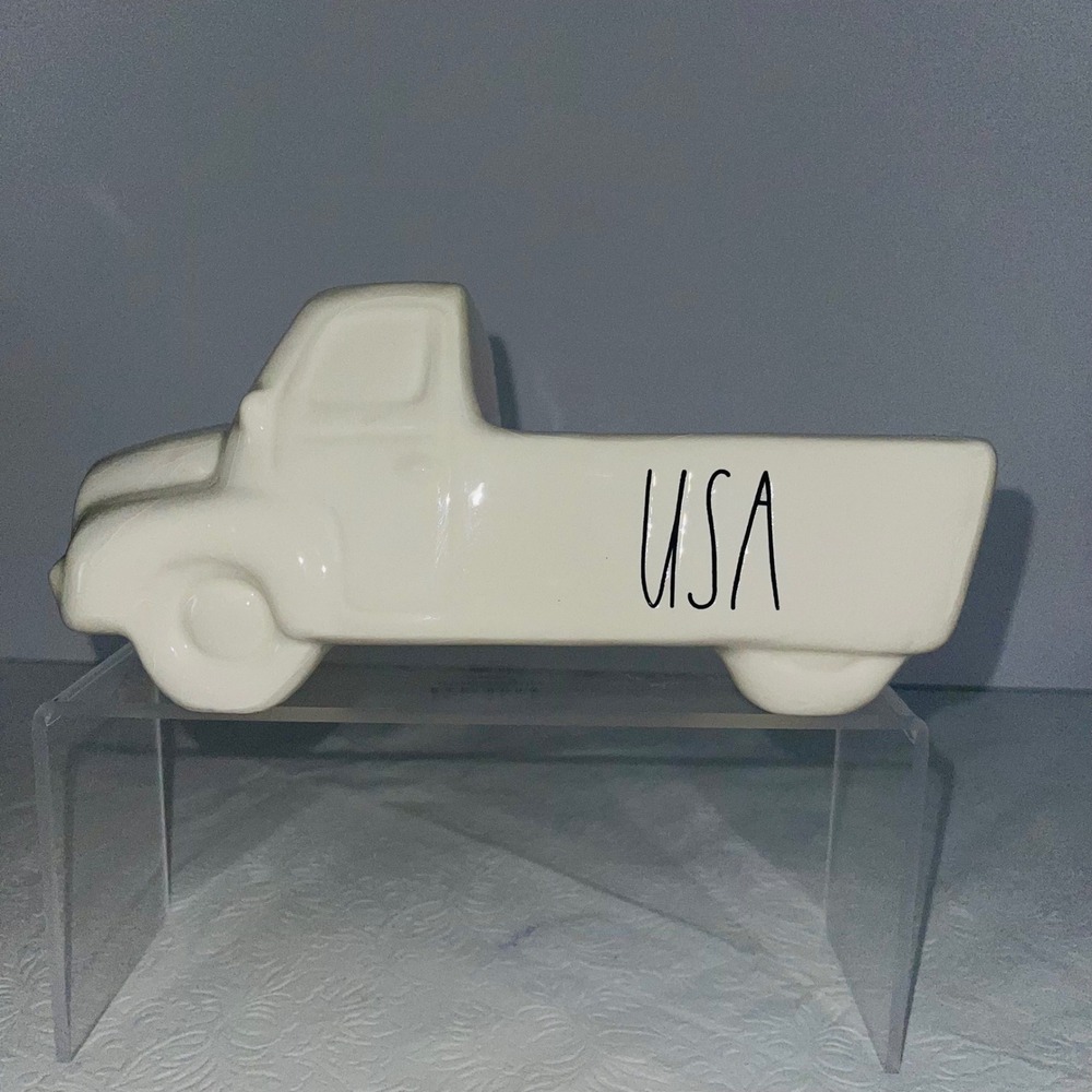 Rae Dunn USA Ceramic Truck Planter Candy Dish Cream Stoneware Farmhouse Decor